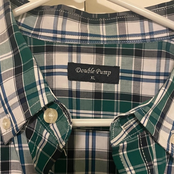 Men's Plaid Shirt blue and green size XL - Picture 2 of 5